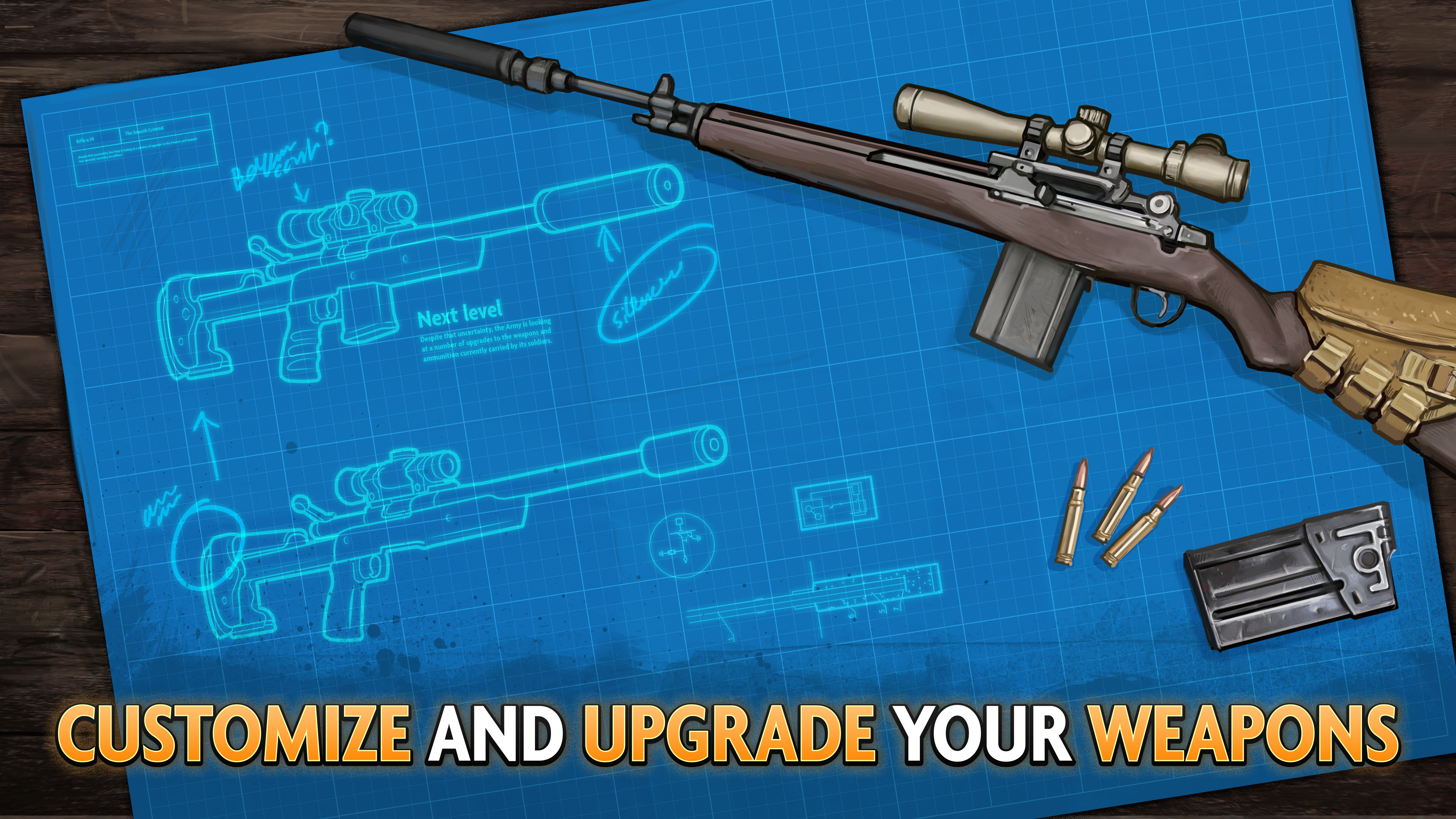 Customize and upgrade your weapon